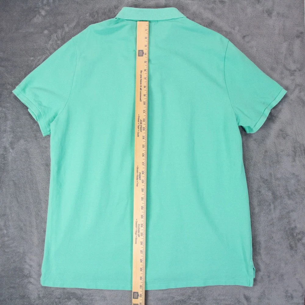 Polo Ralph Lauren Men XXL Green Custom Slim Fit Short Sleeve‎ Pique Polo Shirt
